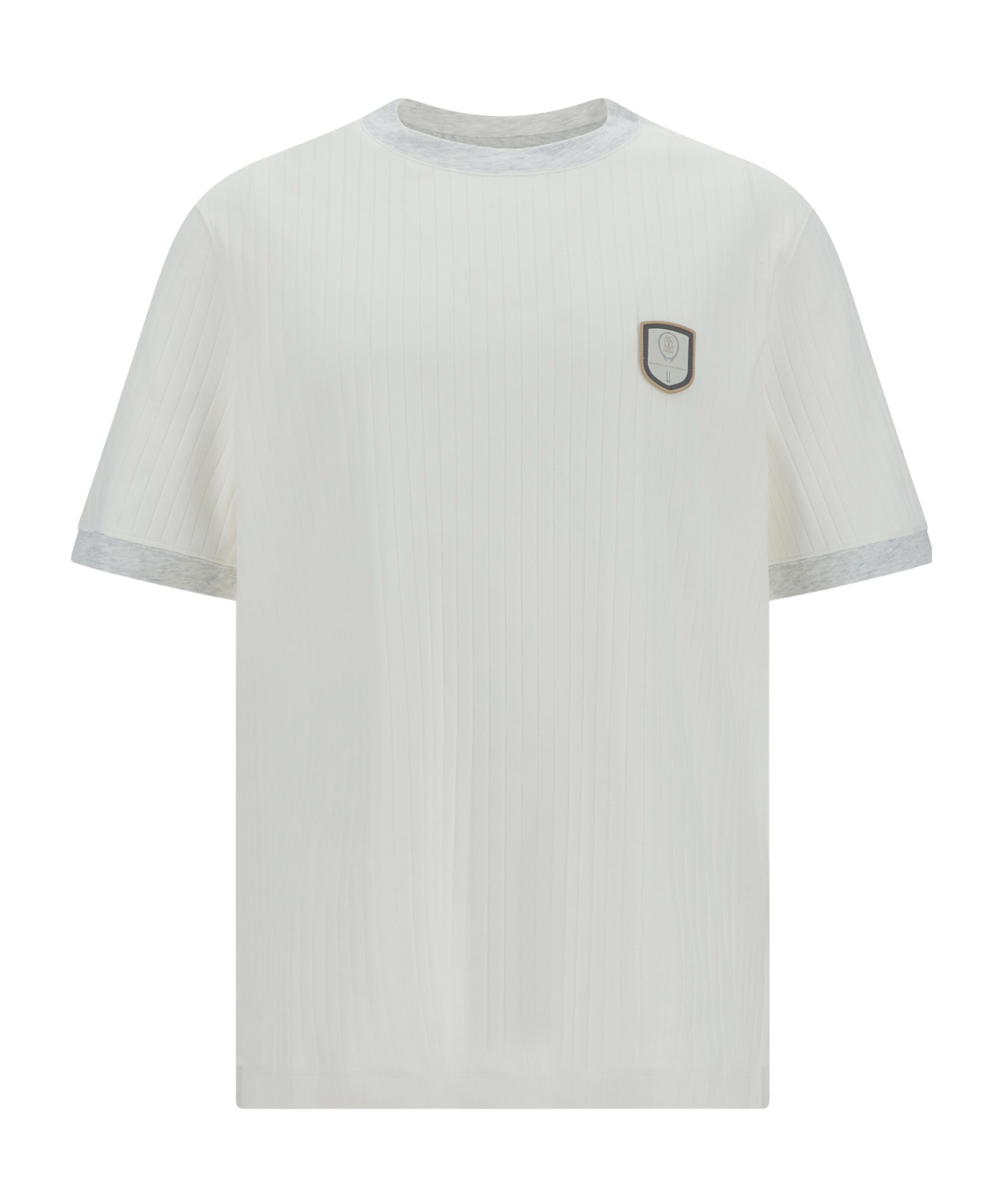 Brunello Cucinelli Logo Patch Crewneck T-shirt In White