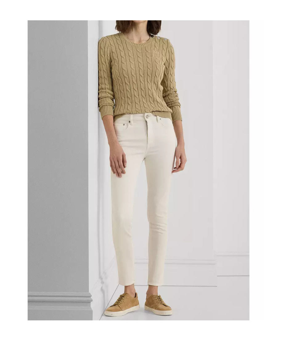 Polo Ralph Lauren Sweater With Embroidered Logo In Nude