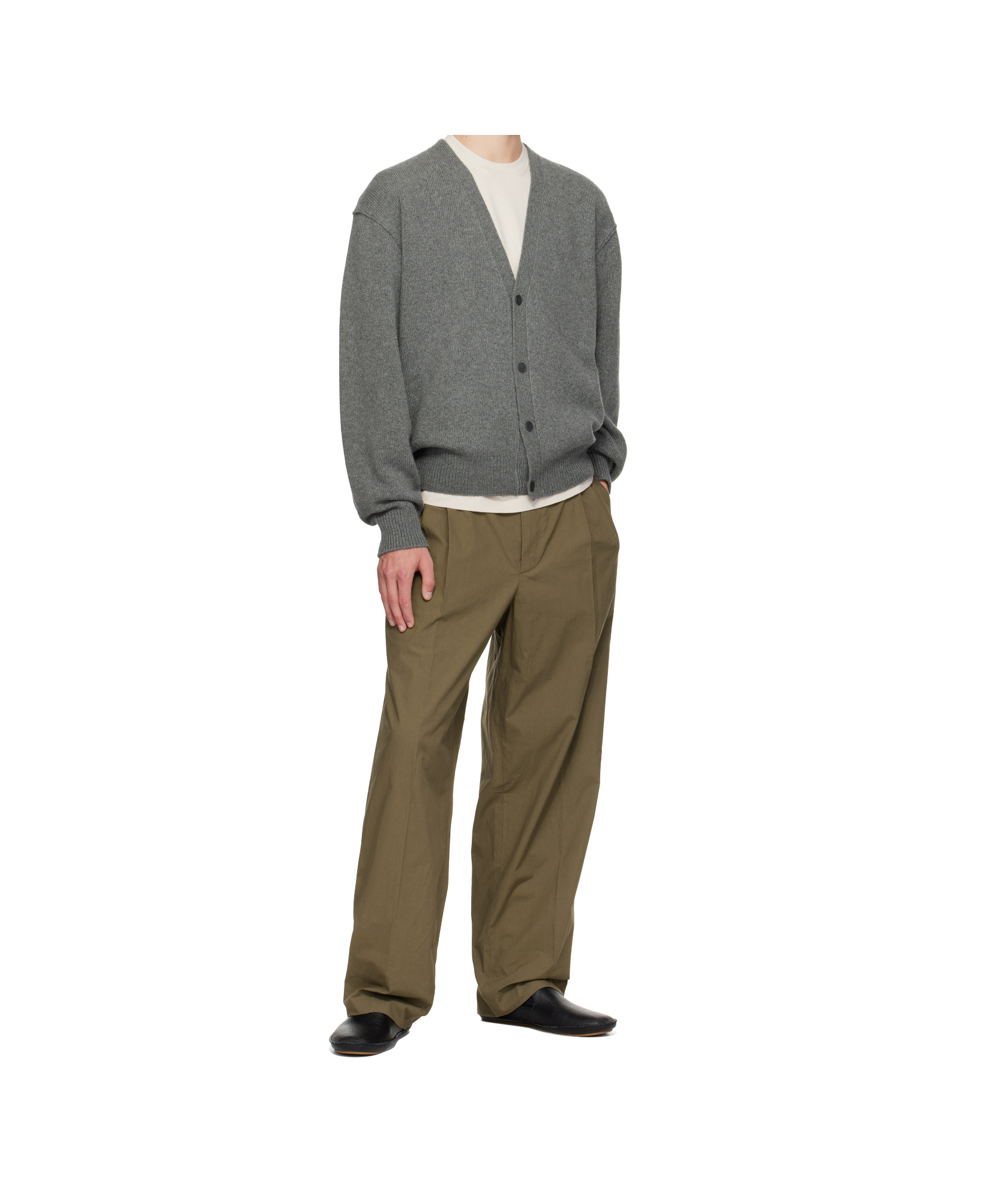 The Row Long Sleeve Cardigan In Gray