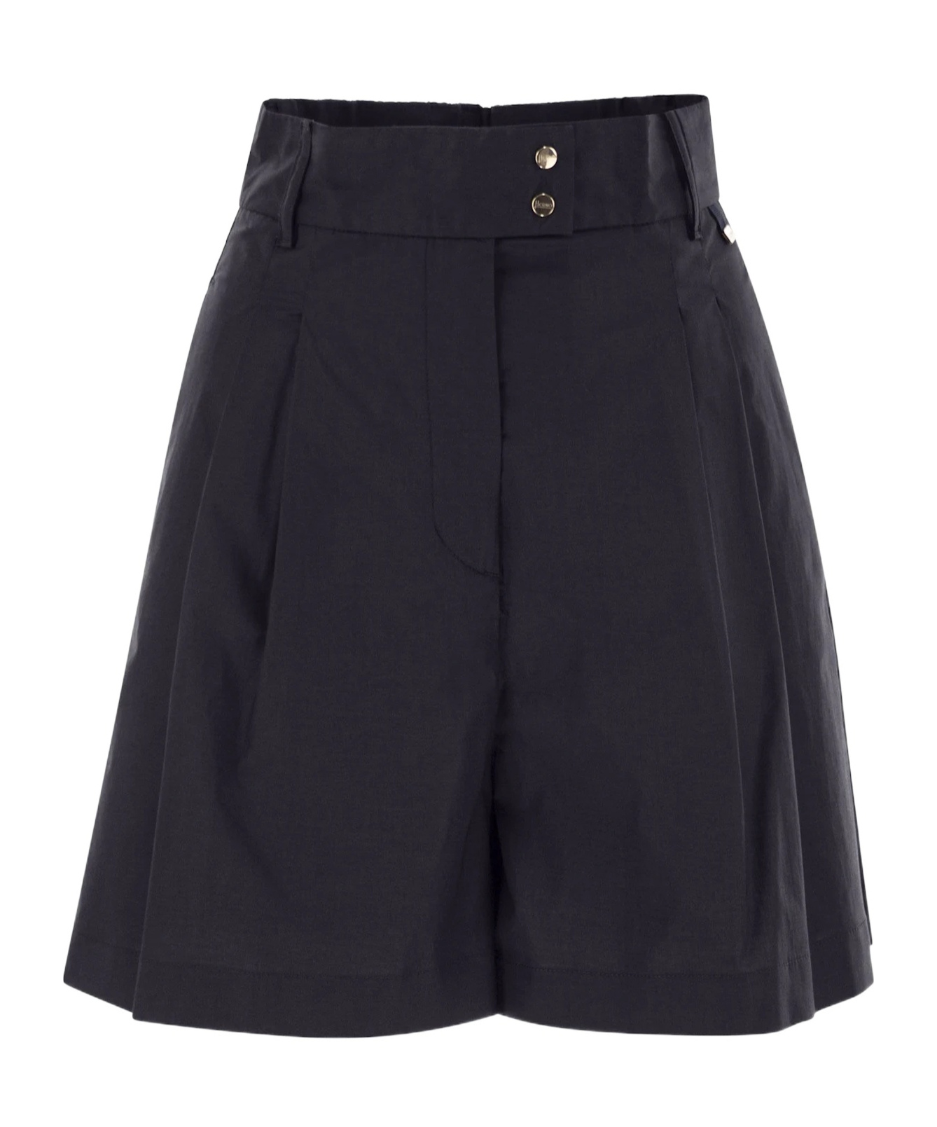 Herno Women Stretch Cotton Bermuda Shorts In Black