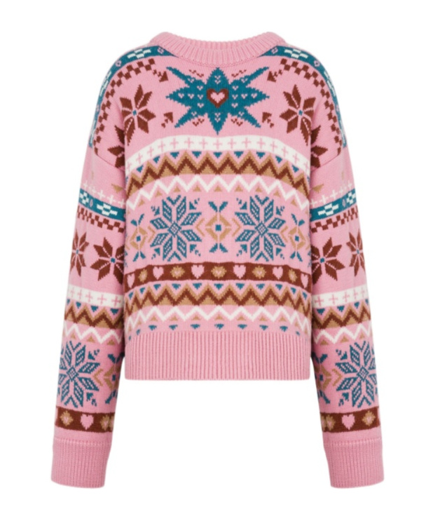 Moschino Snowflake Fairisle Wool Sweater In Animal Print