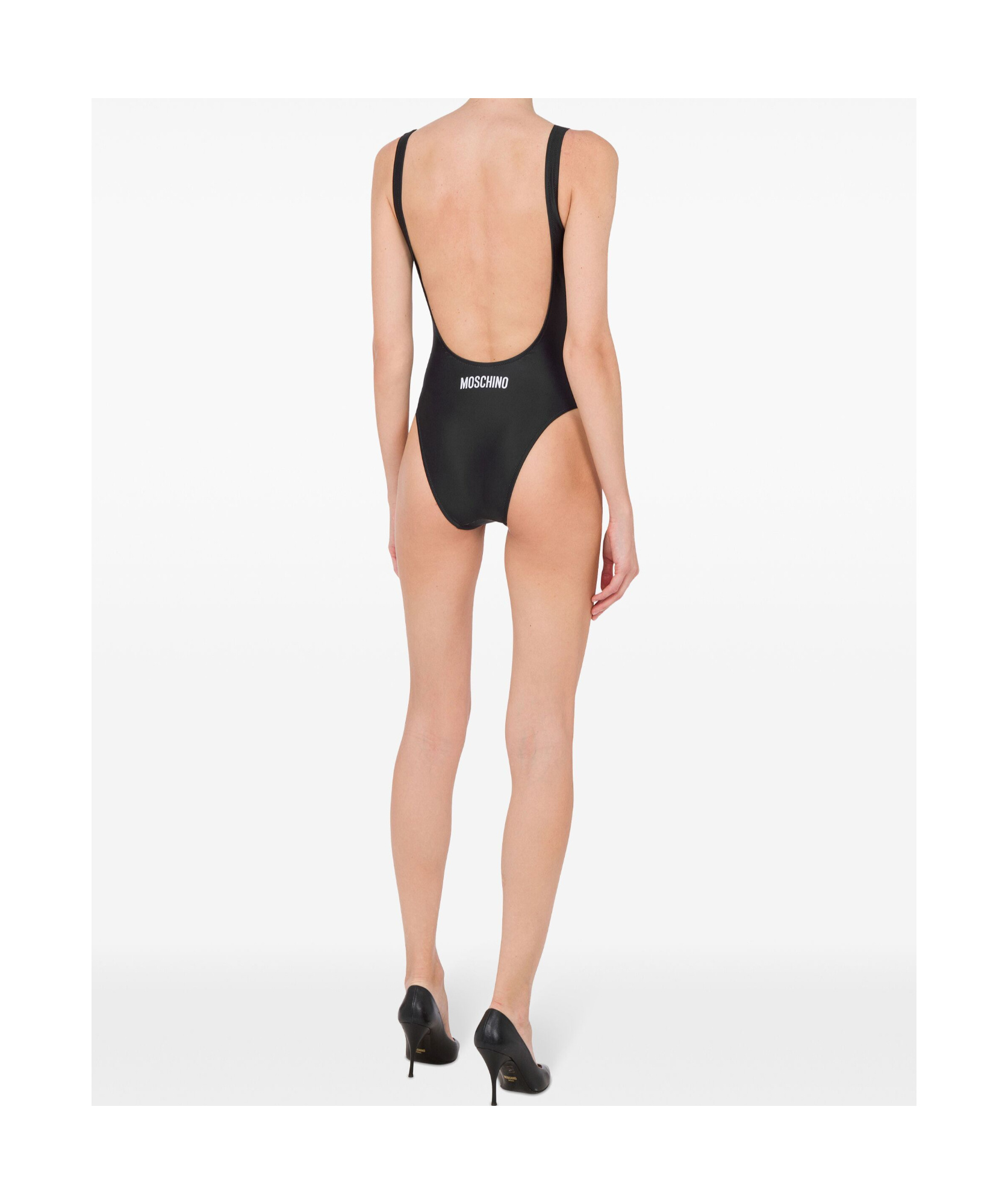 Shop Moschino Teddy Bear-motif Swimsuit In Black