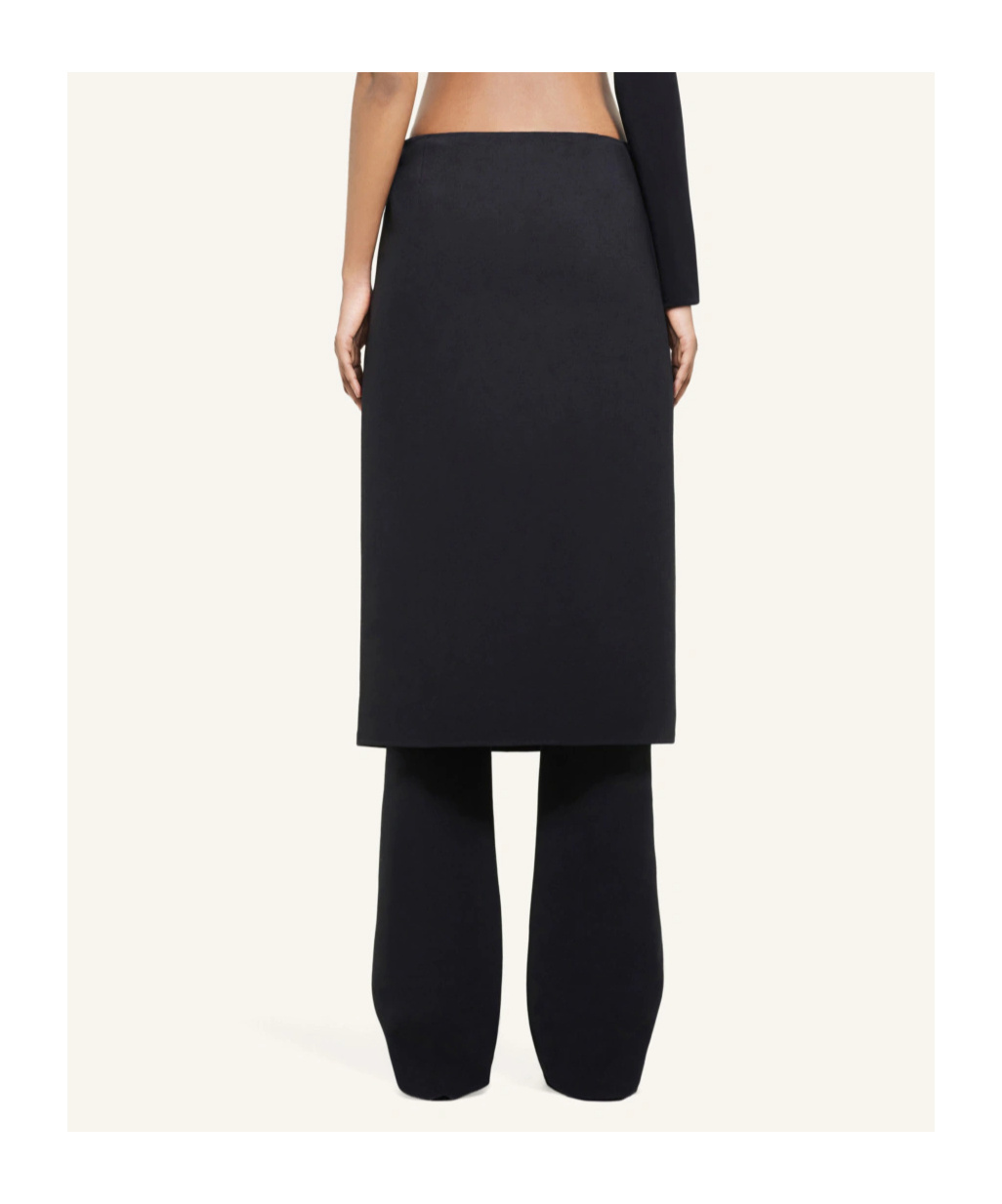 Courrèges Oblique Tailored Midi Skirt In Wool In Black