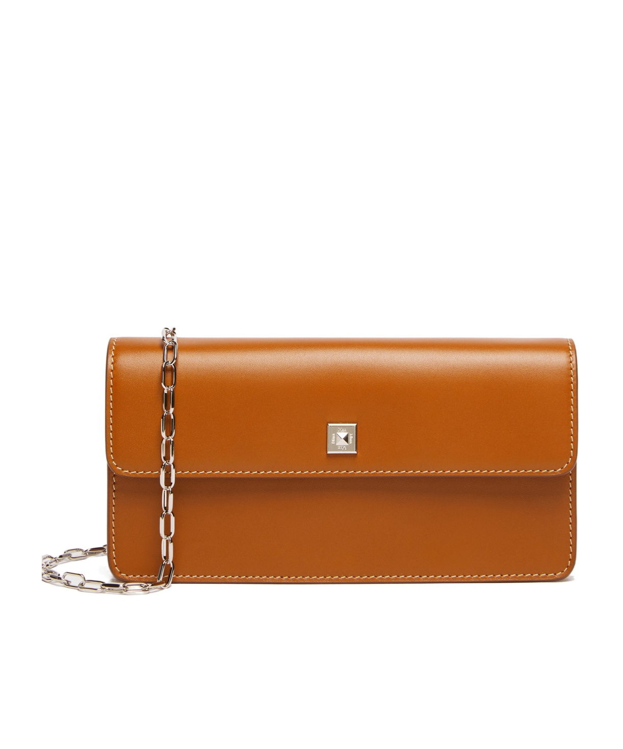 Max Mara Leather Phone Pouch In Brown