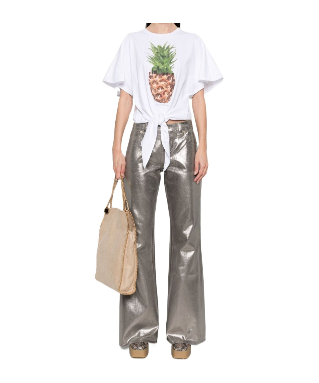 Stella Mccartney Pineapple Cotton T-shirt In White