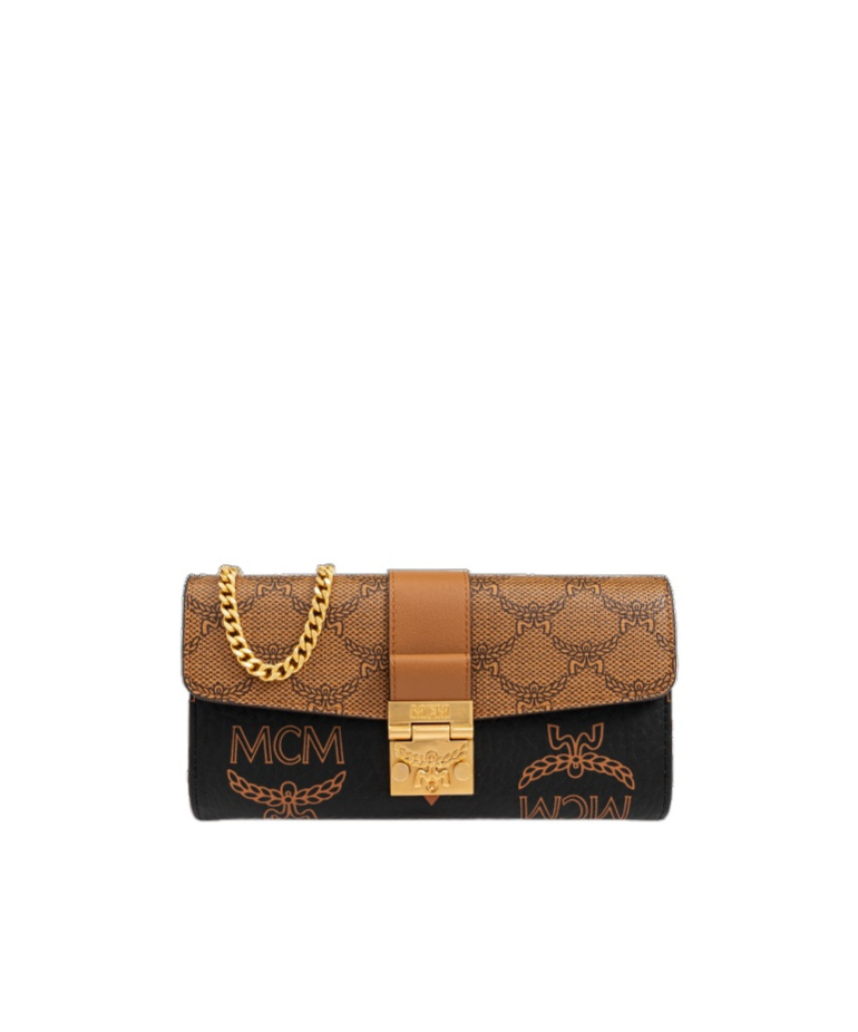 Mcm Tracy Alphabet Chain Wallet In Brown