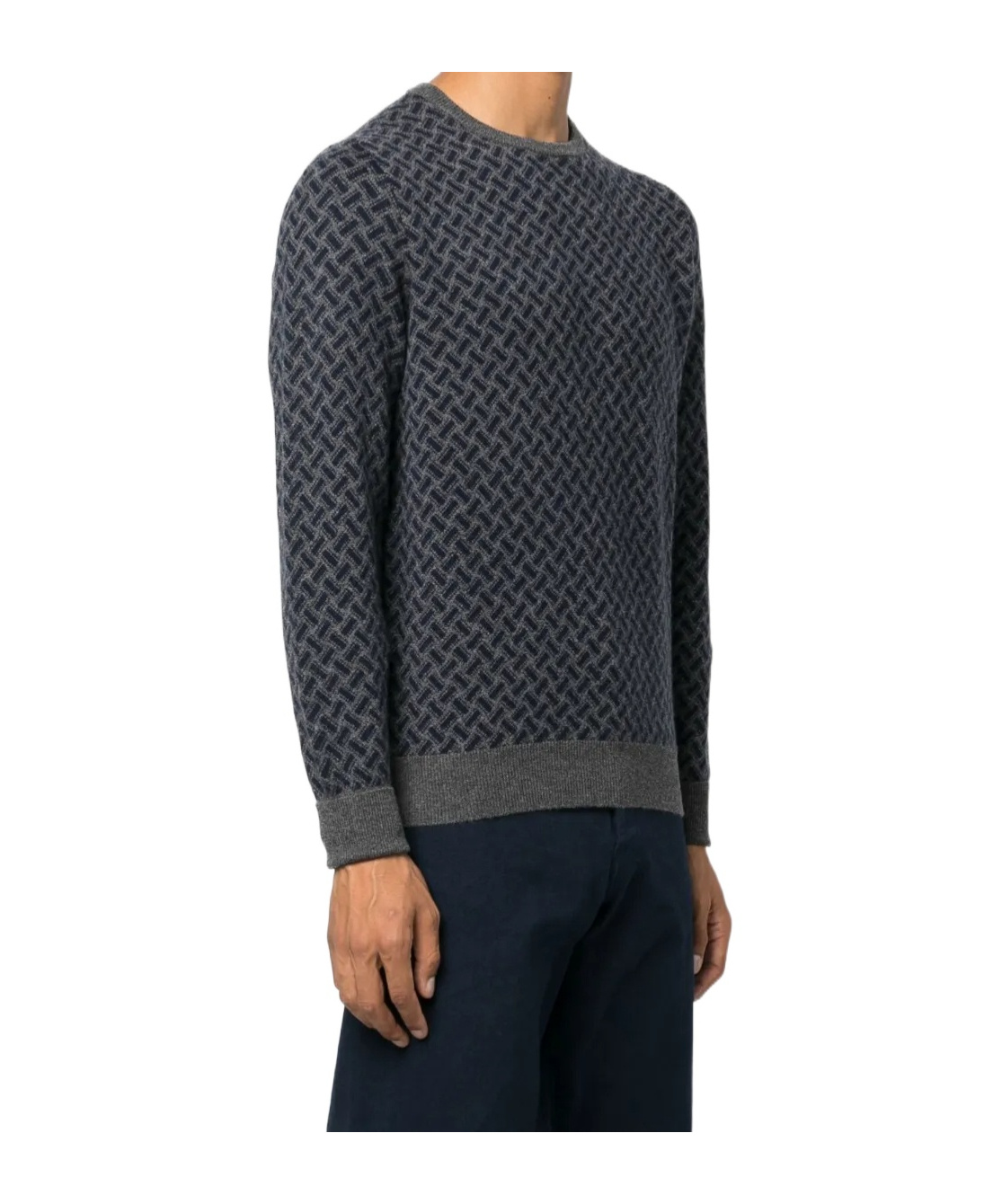 Drumohr Patterned-jacquard Cashmere Jumper In Black