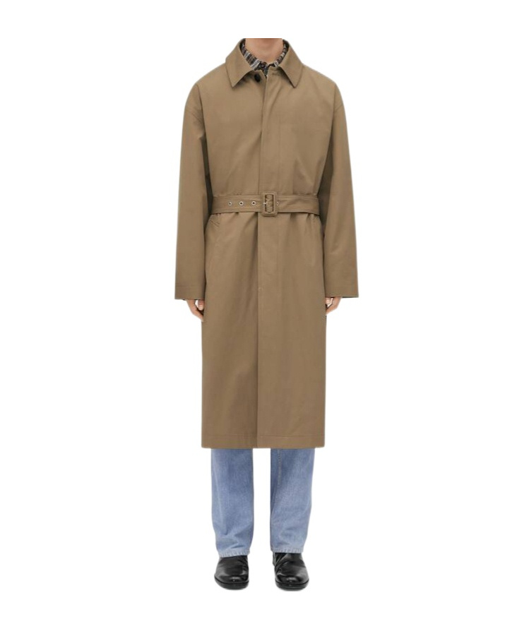 Bottega Veneta Light Cotton Twill Trench Coat In Nude