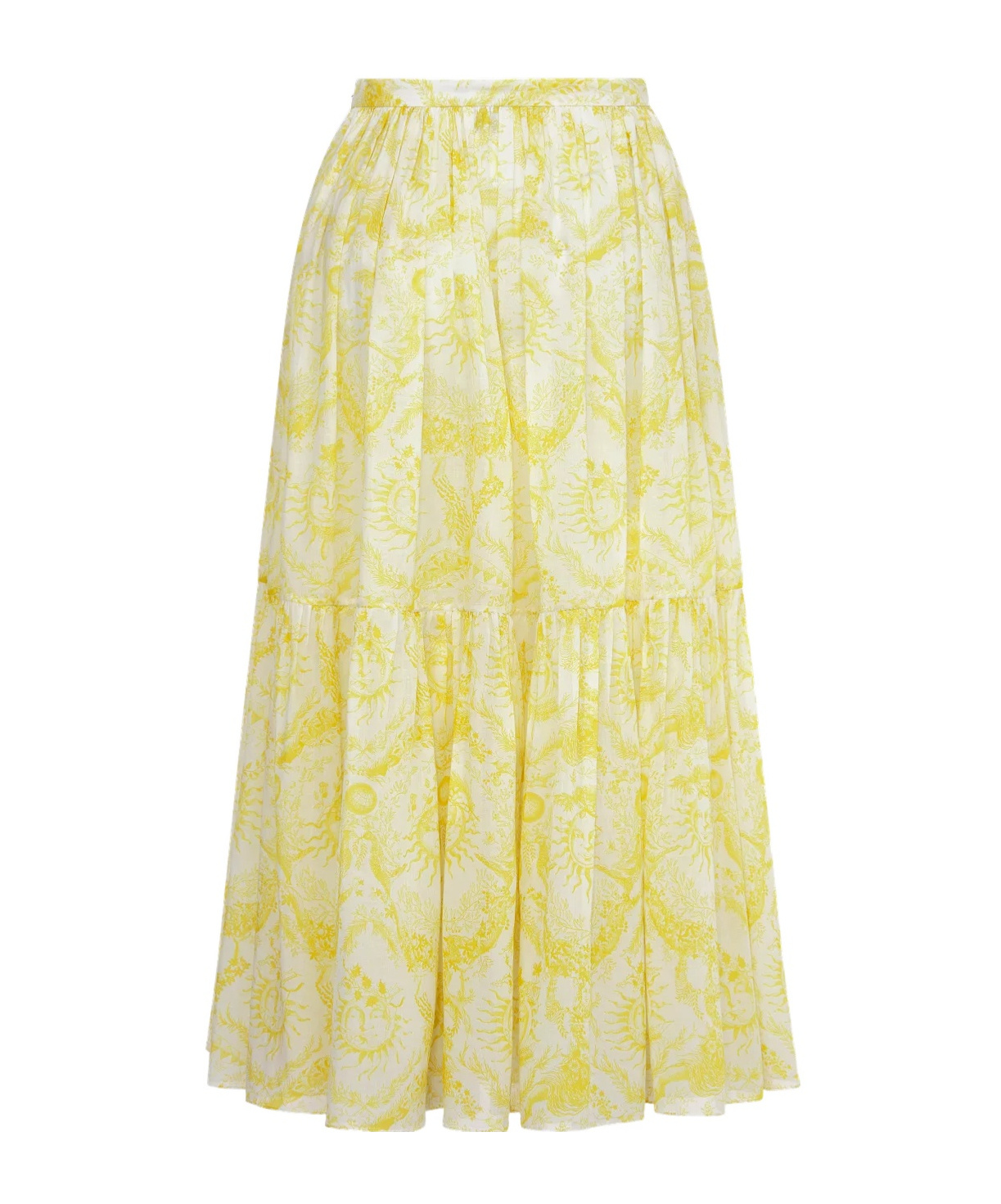 Dior Iviera Pleated Detail Skirt In Yellow
