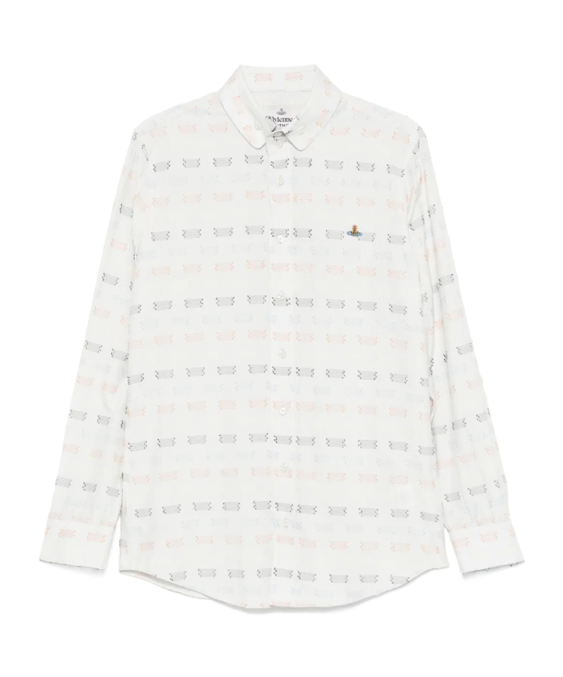 Vivienne Westwood White Two Button Krall Shirt In White