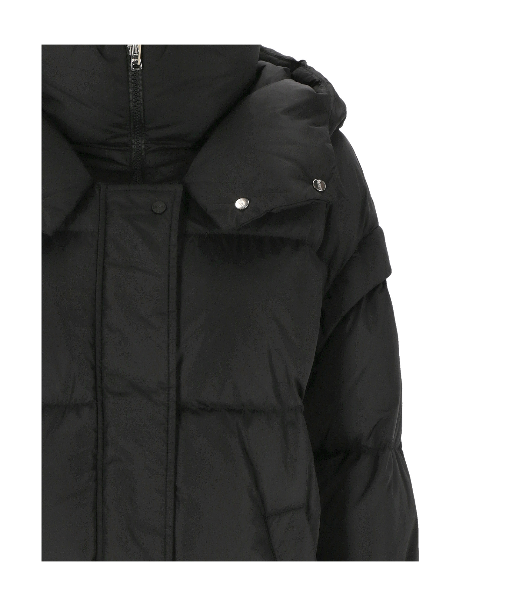 Herno Quilted Hooded Coat In Black