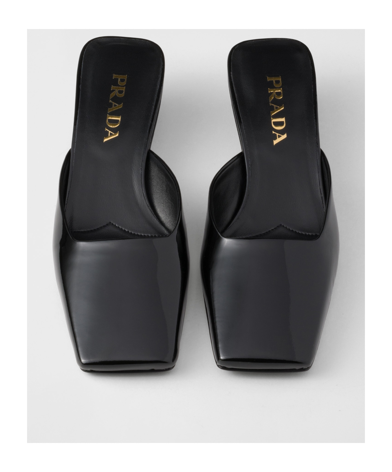 Prada Satin Square-toe Ballerina Mule Pumps In Black