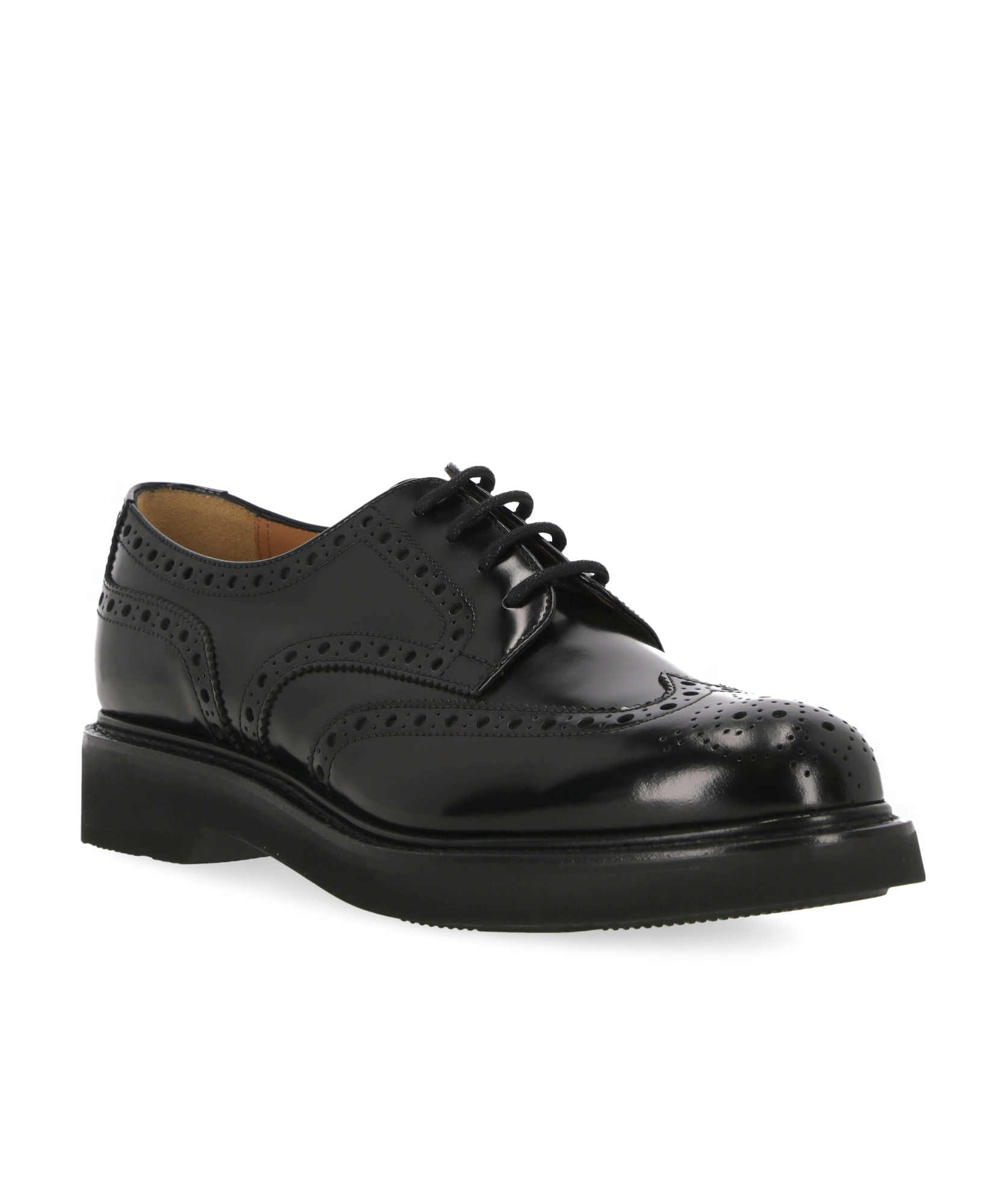 Church's Brogues With Almond Toe And Decorative Stitching In Black