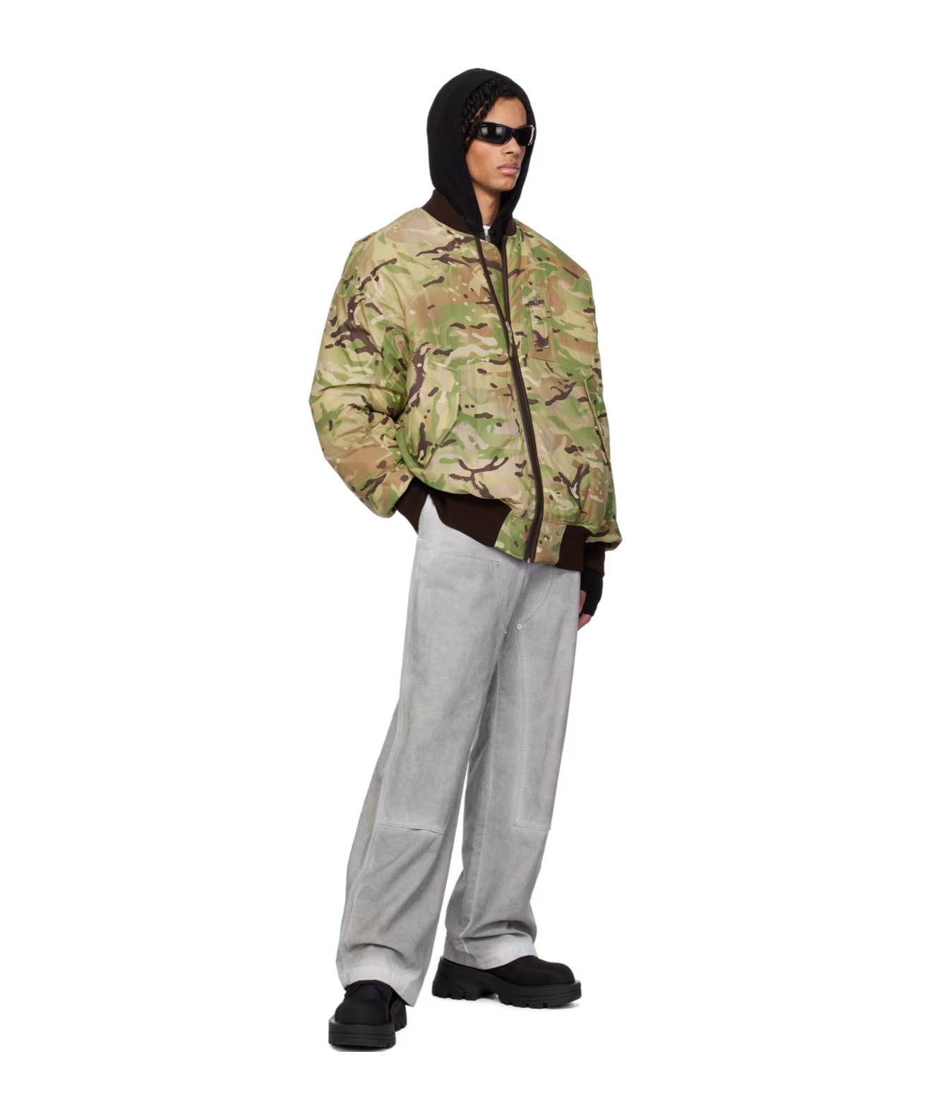Alyx Oversized Camo Zippered Jacket In Green