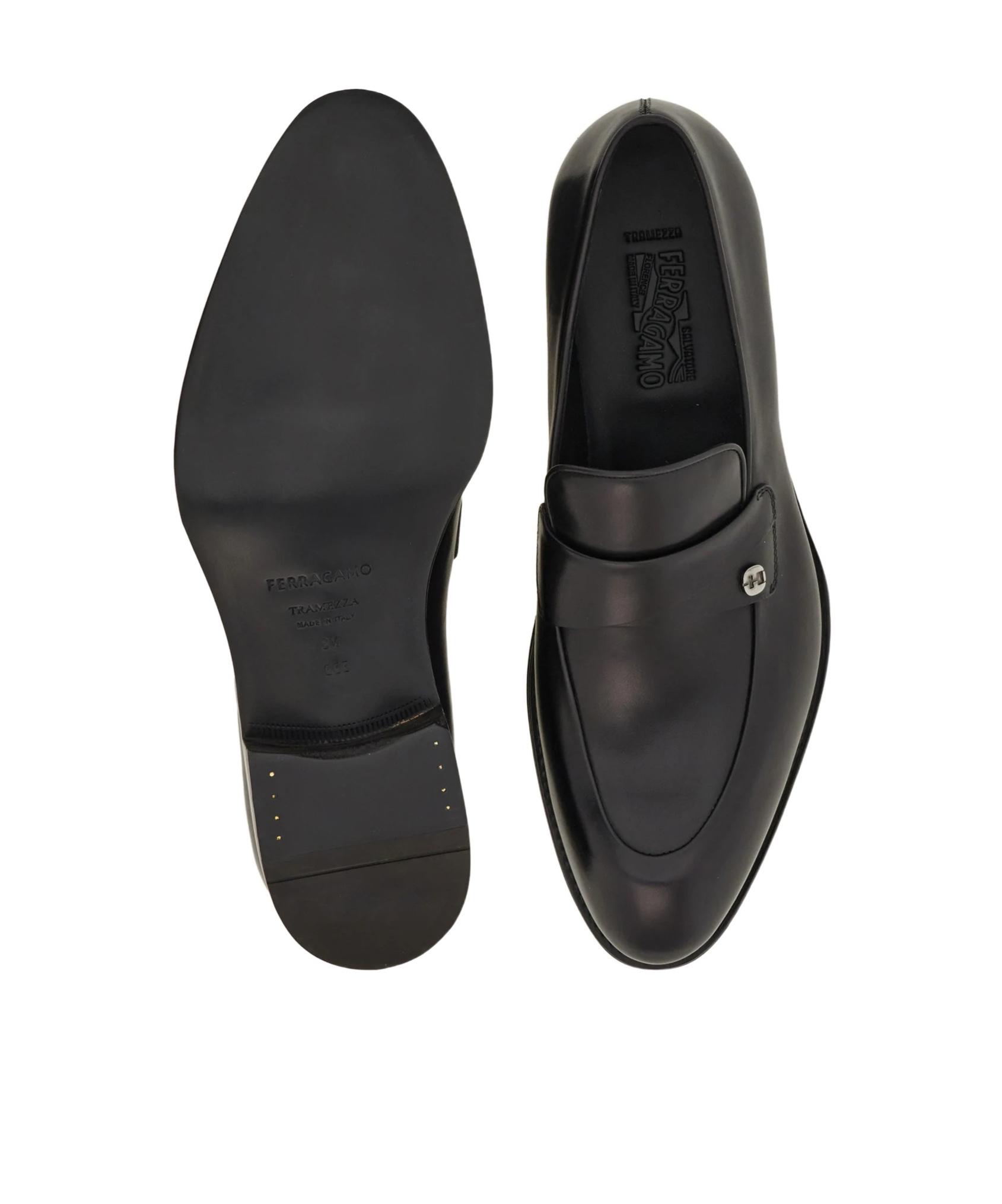 Ferragamo Tramezza Leather Loafers In Black