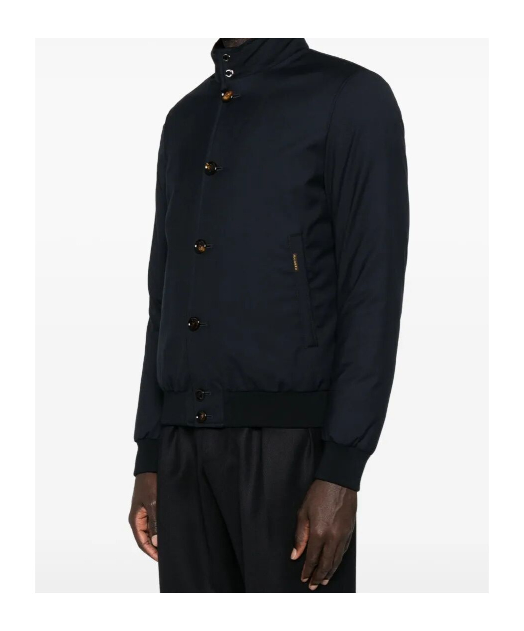 Moorer Button-fastening Bomber Jacket In Black