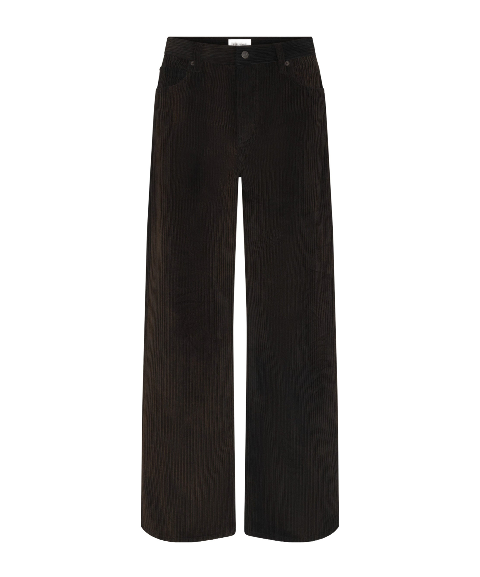 Frame Corduroy Wide-leg Casual Pants In Black