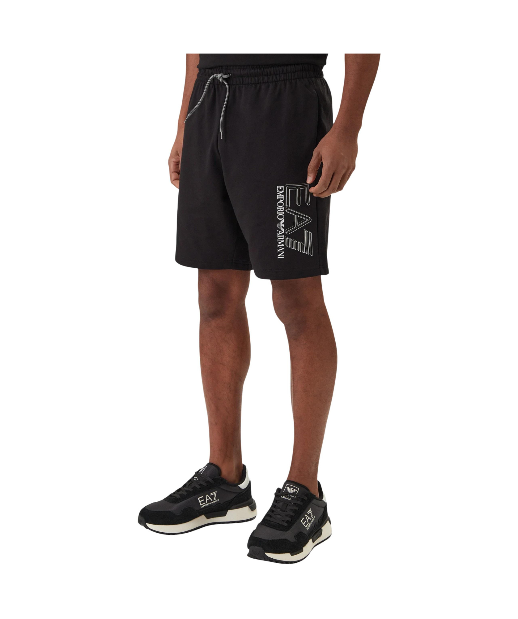 Ea7 Emporio Armani Visibility Logo Shorts In Black