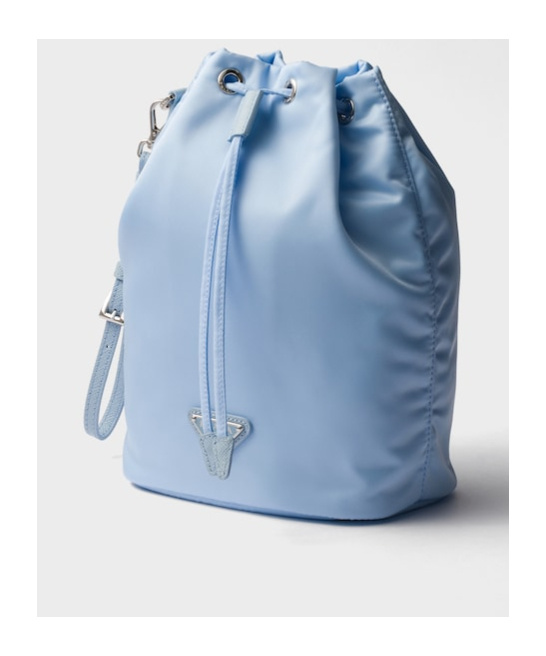 Prada Drawstring Bucket Bag In Light Blue