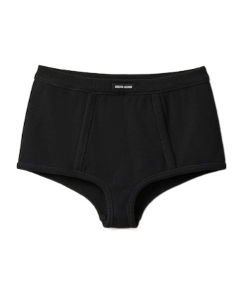 Miu Miu Rib Knitted Boxer Shorts In Black