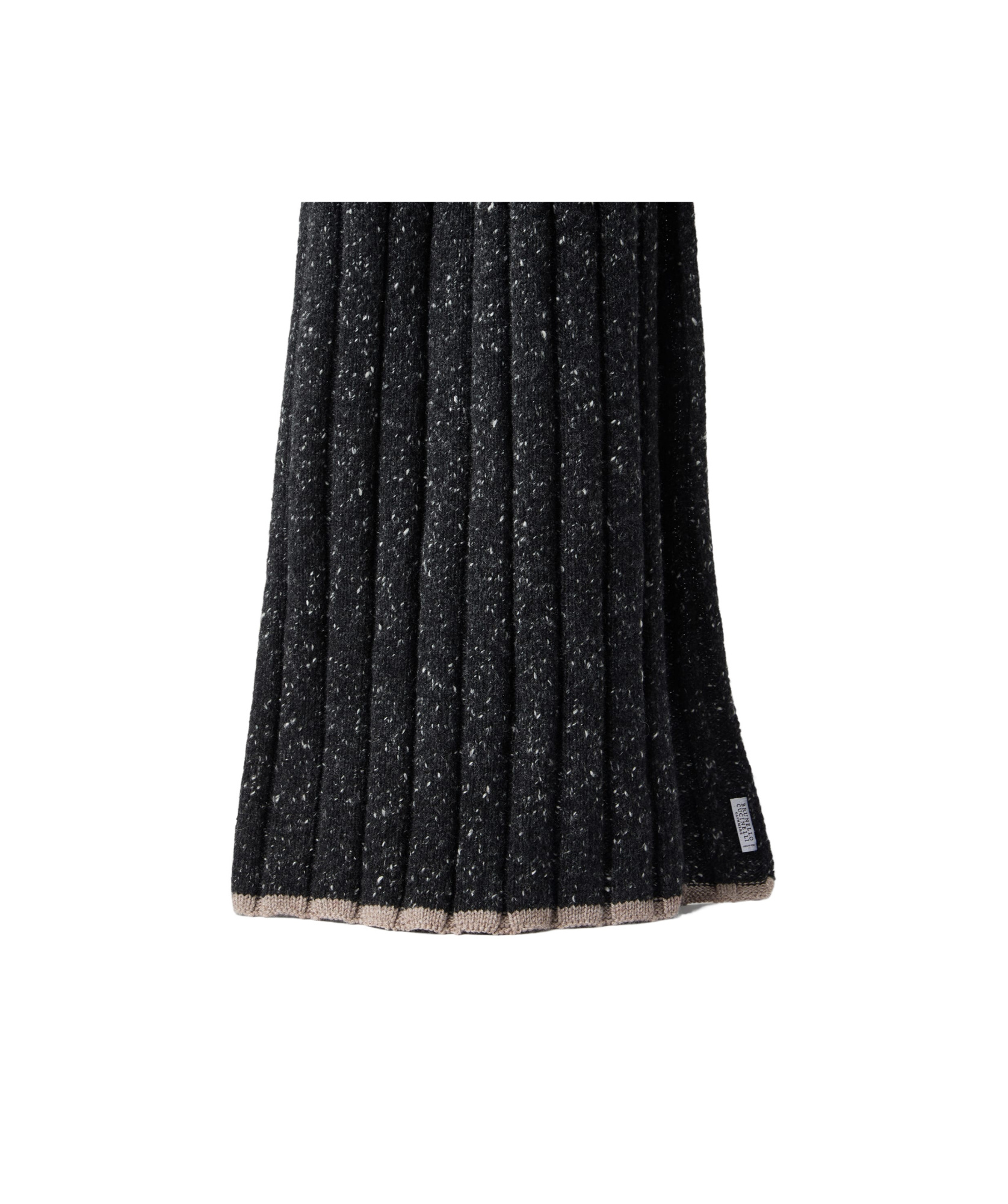 Brunello Cucinelli Ribbed Cashmere Scarf In Black