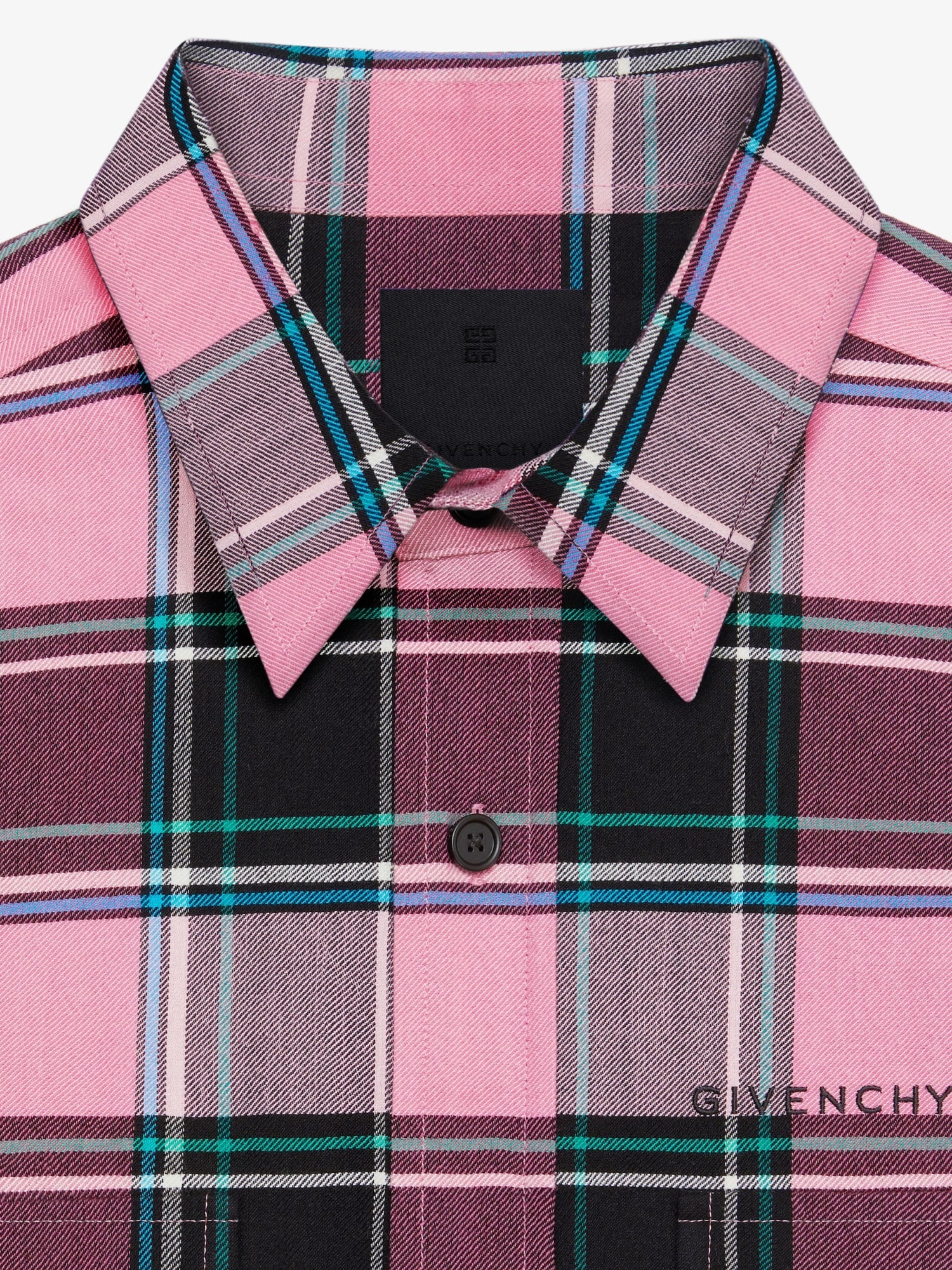 Givenchy Multicolour Pink Cotton And Virgin Wool Blend Check Shirt In Multicolor