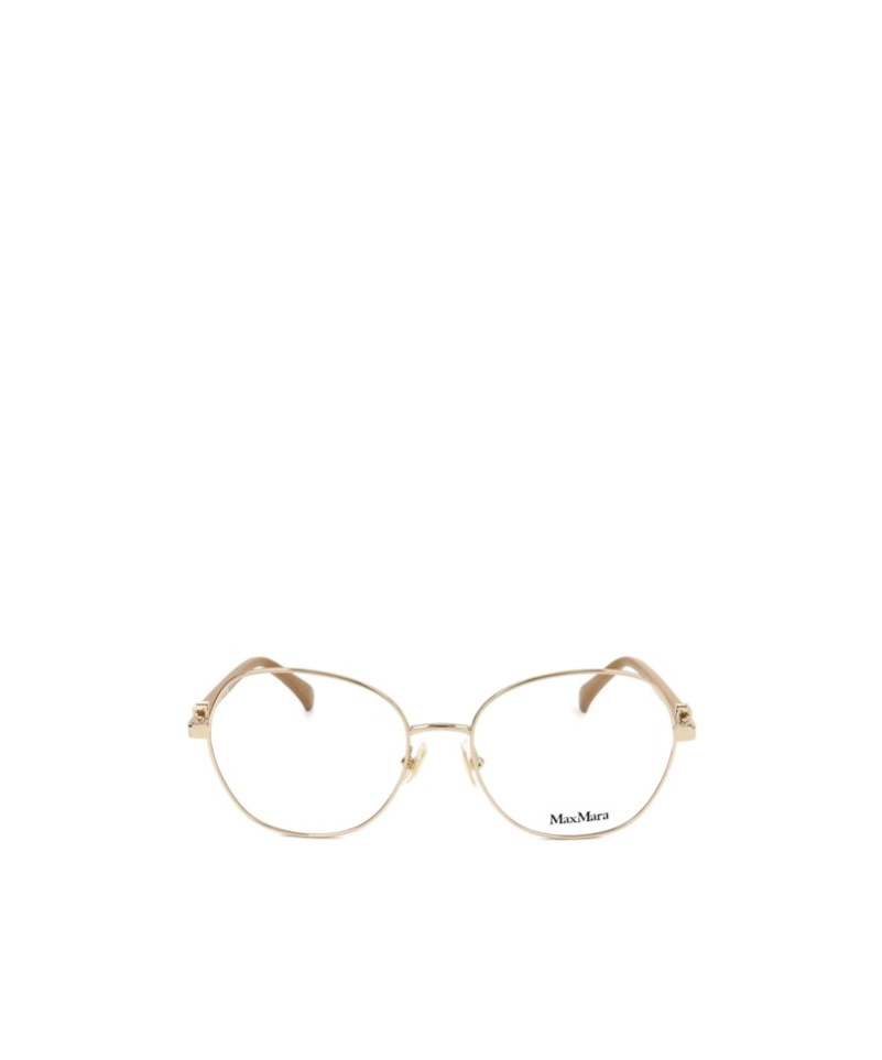 Max Mara Round Frame Glasses In Gold