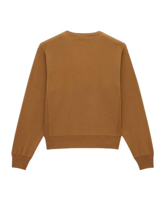 Saint Laurent Crewneck Long-sleeved Sweatshirt In Brown