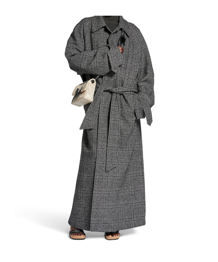 Balenciaga Checkered Pattern One Layer Coat