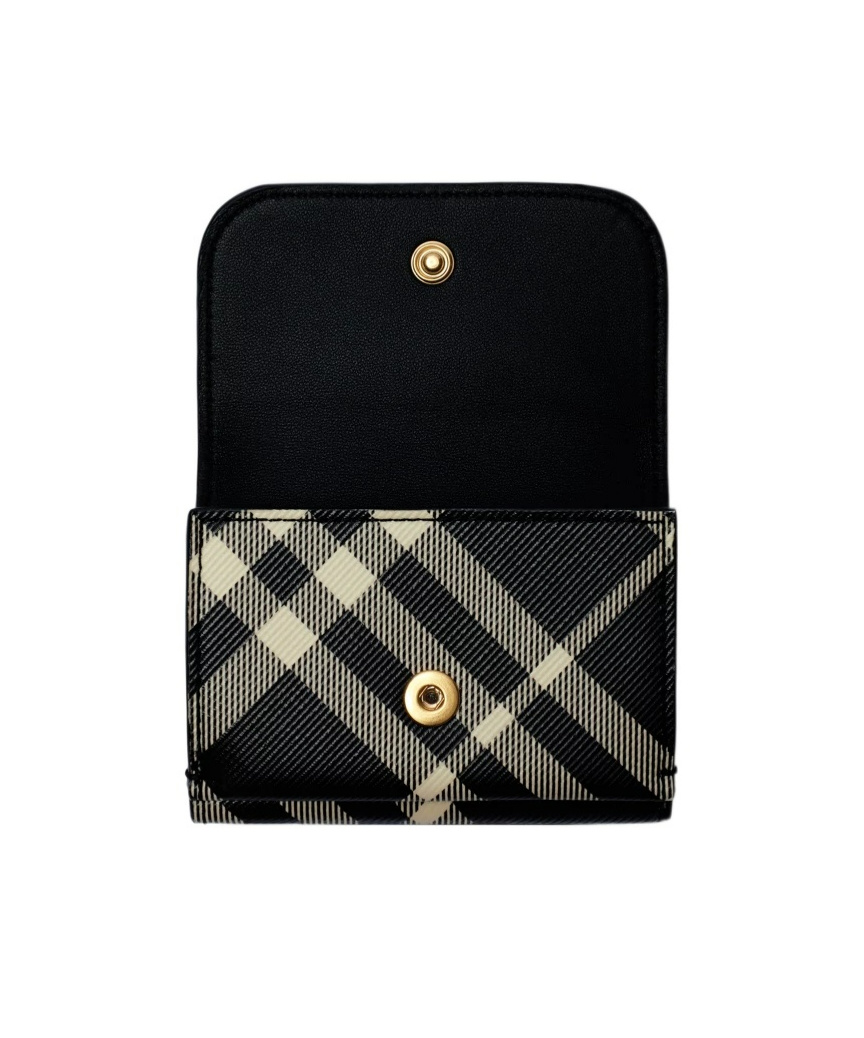 Burberry Vintage-check Wallet In Black