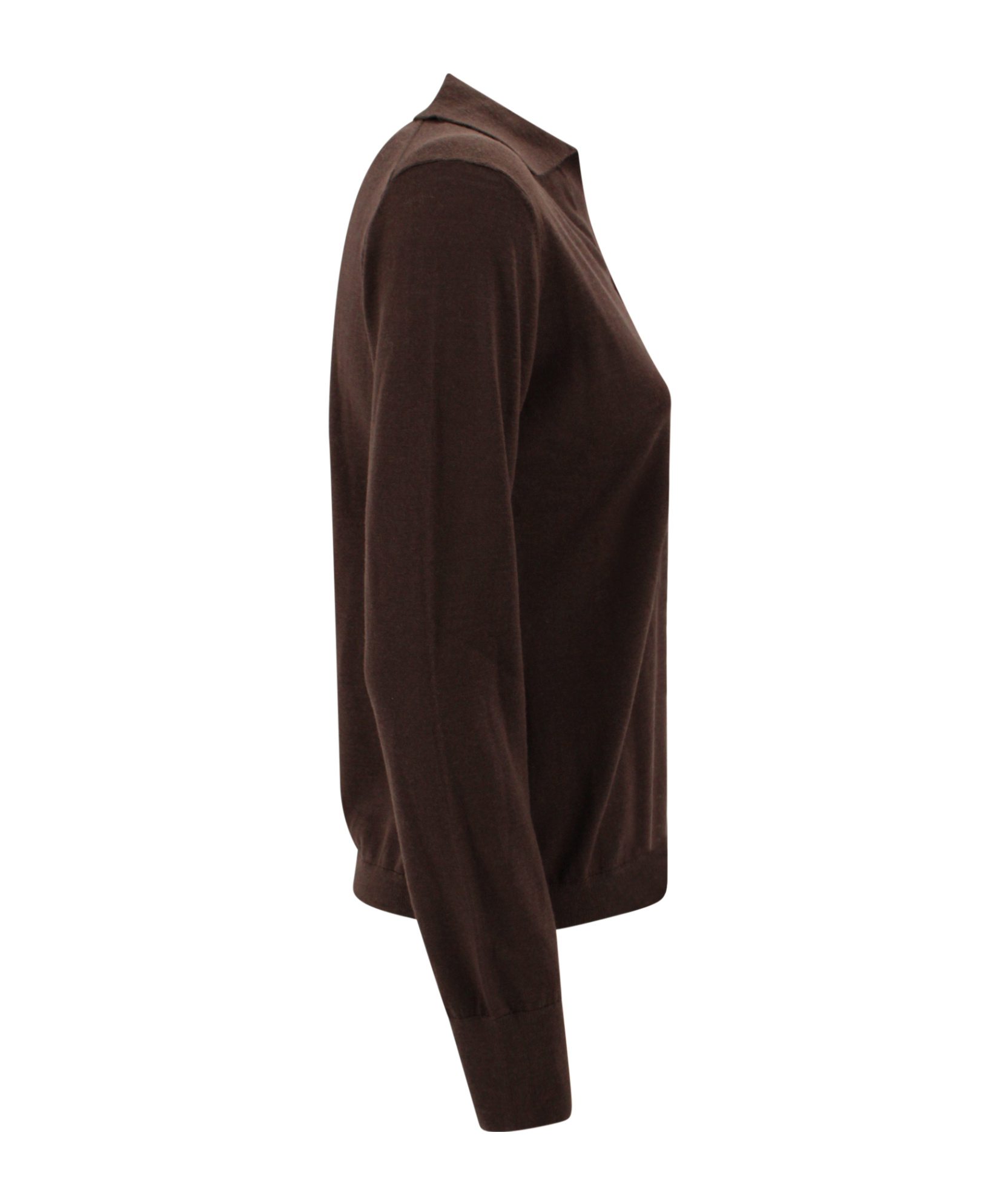 Weekend Max Mara Wool Blend Cappa Long Sleeve Polo Shirt In Purple