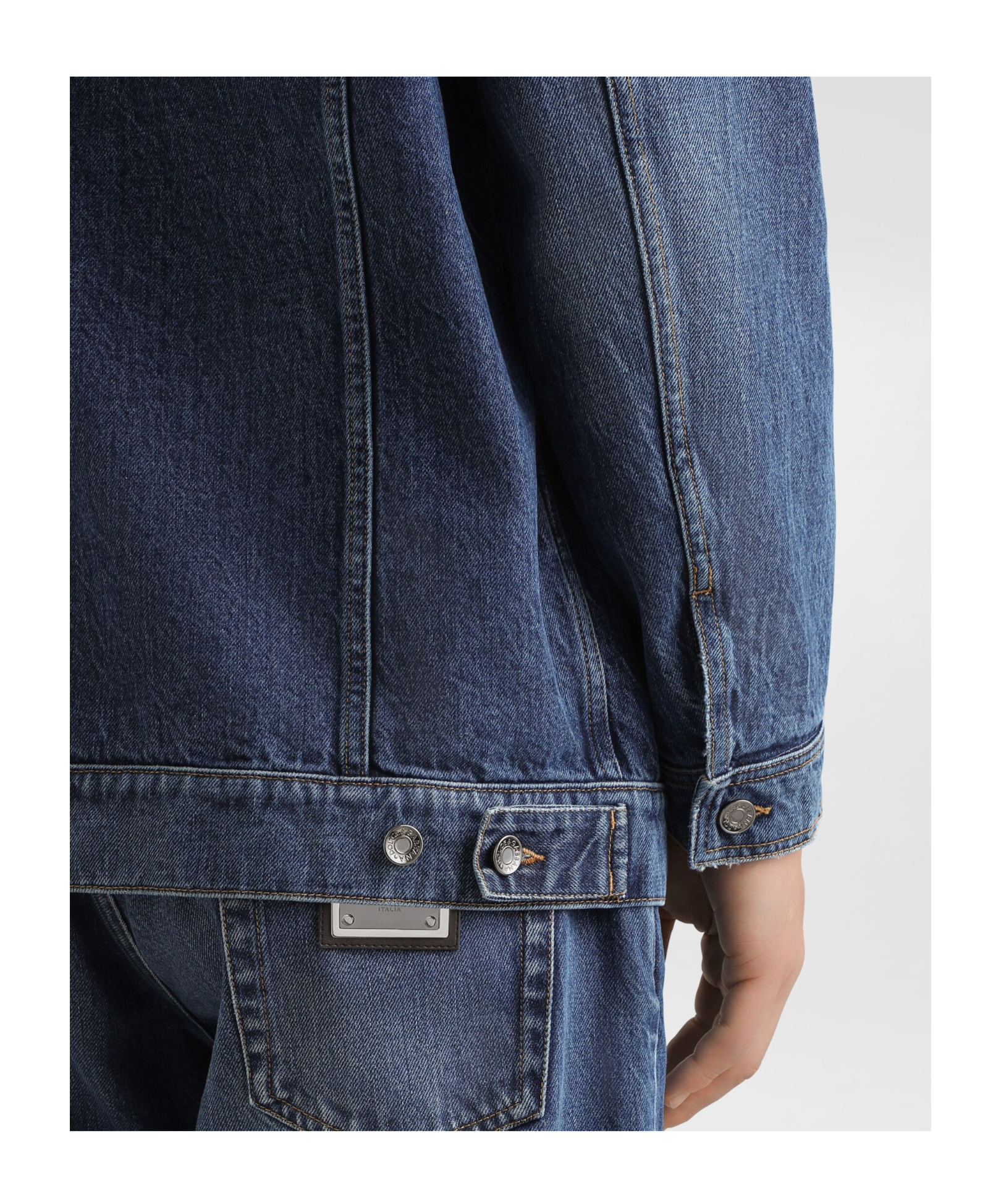Dolce & Gabbana Corduroy-collar Denim Jacket In Blue