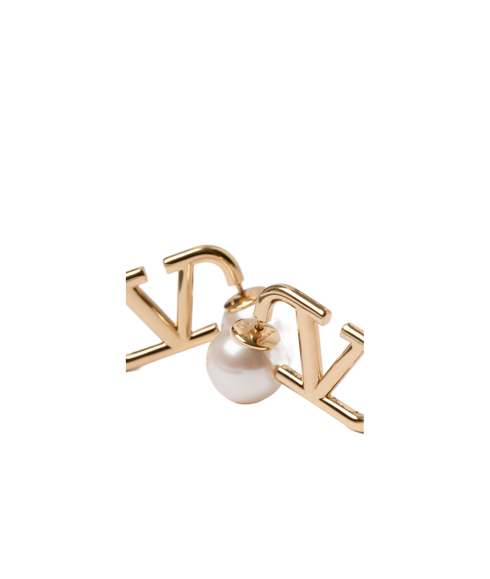 Valentino Logo Earrings In Yellow