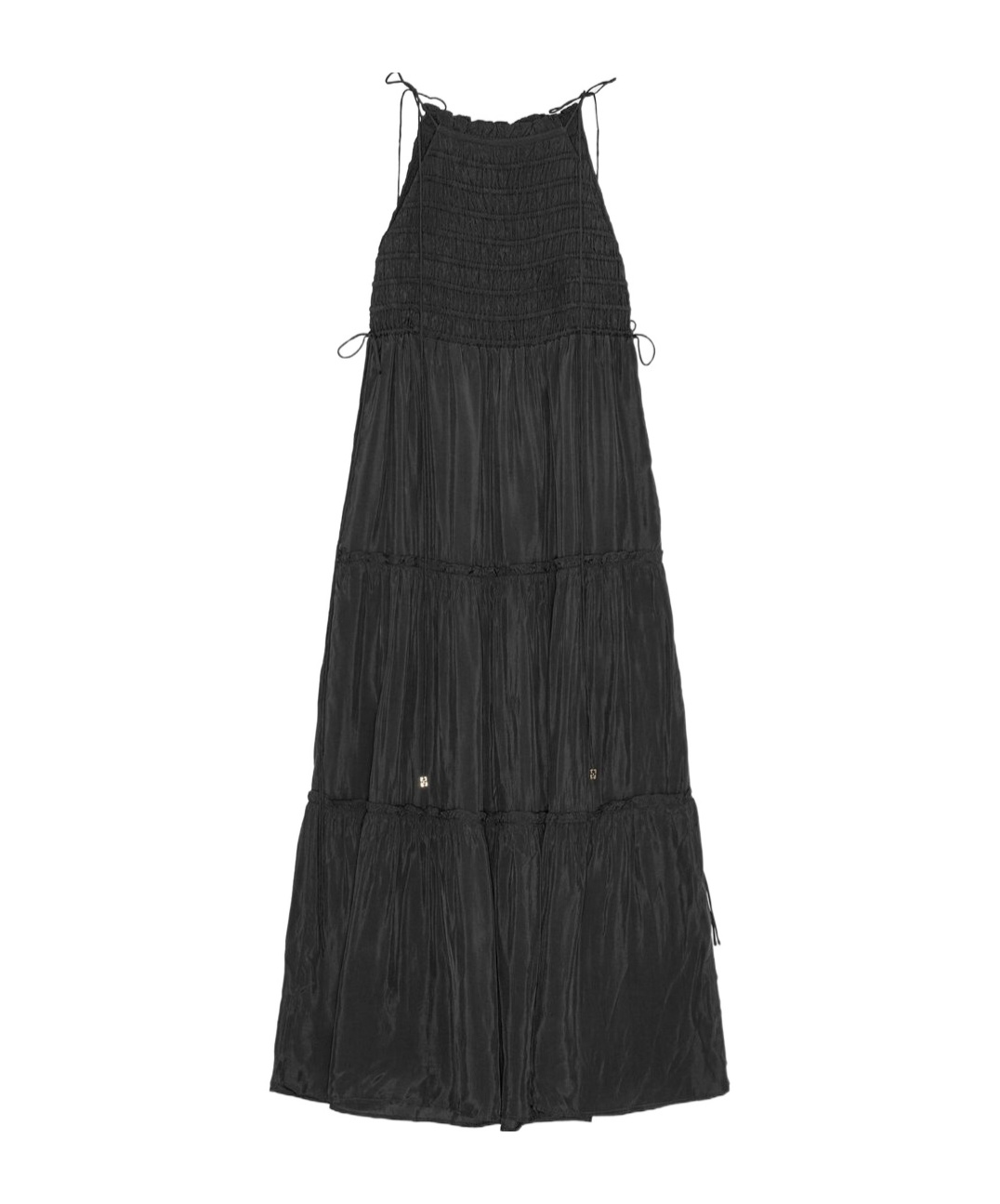 Ganni Gesmoktes Maxikleid Mit Schleifenverschluss In Black