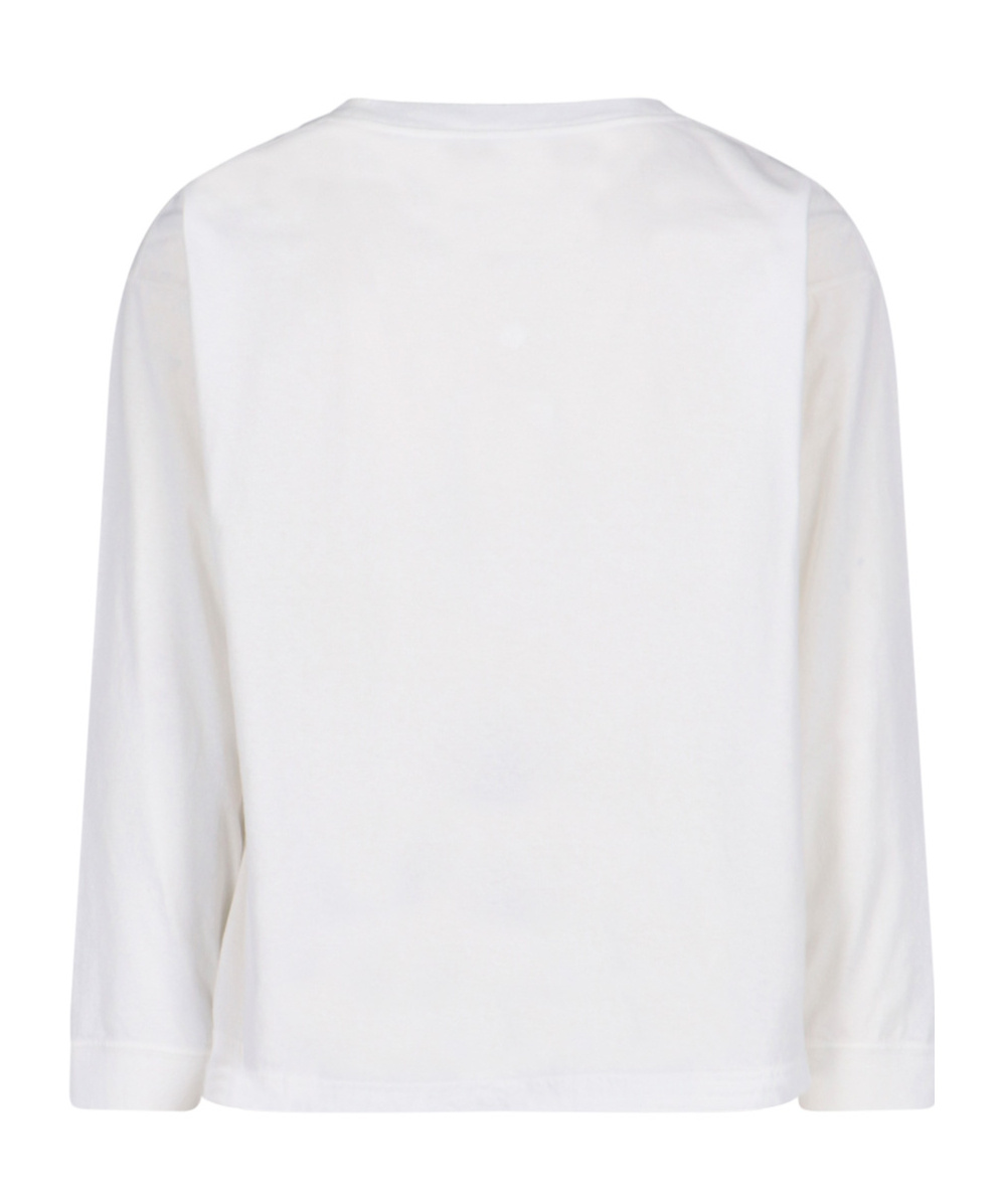 Maison Margiela Long-sleeve Cotton T-shirt With Numeric Logo And Four Stitches In Neutral