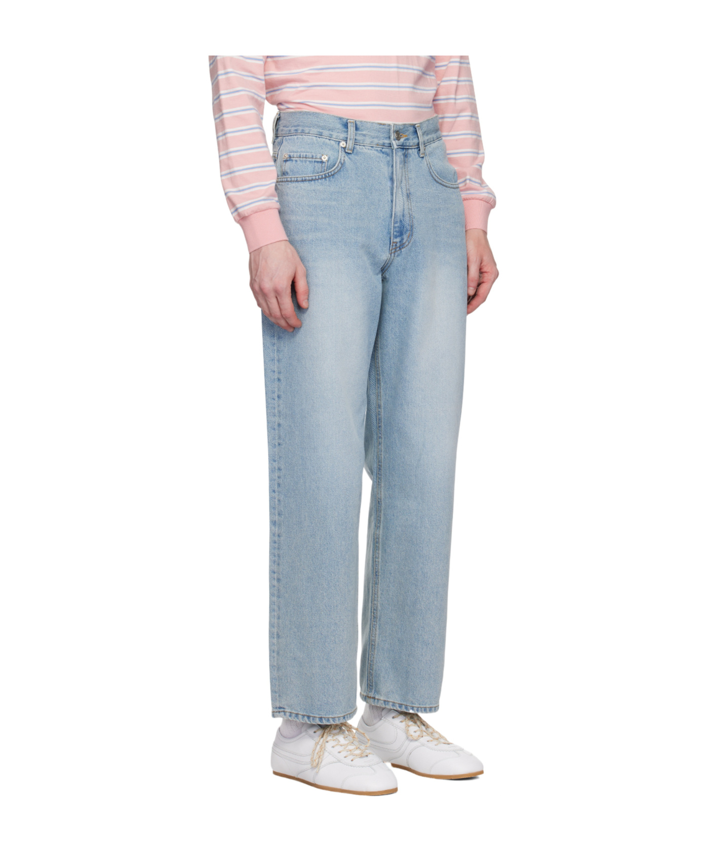 Dunst Light Blue Five Pocket Jeans With Logo Patch On The Back