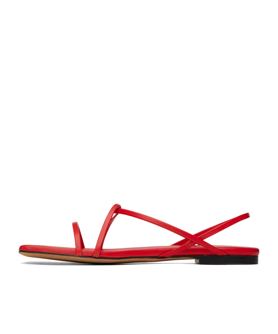 Shop Proenza Schouler Cross-strap Flat Sandals In Red