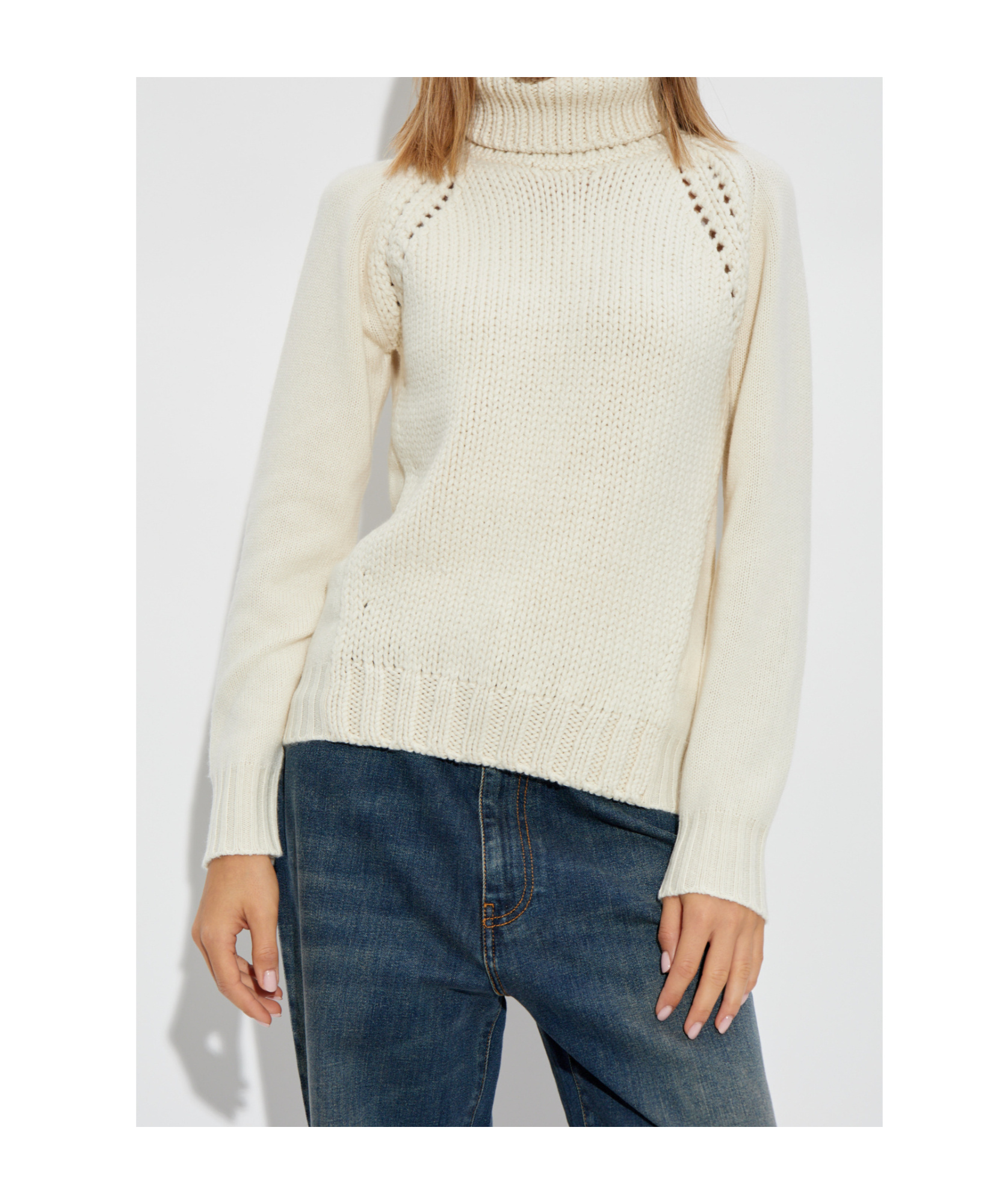 Fabiana Filippi Turtleneck Knitted Jumper In White