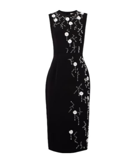 Emilia Wickstead Cappia Embellished Midi Dress In Black