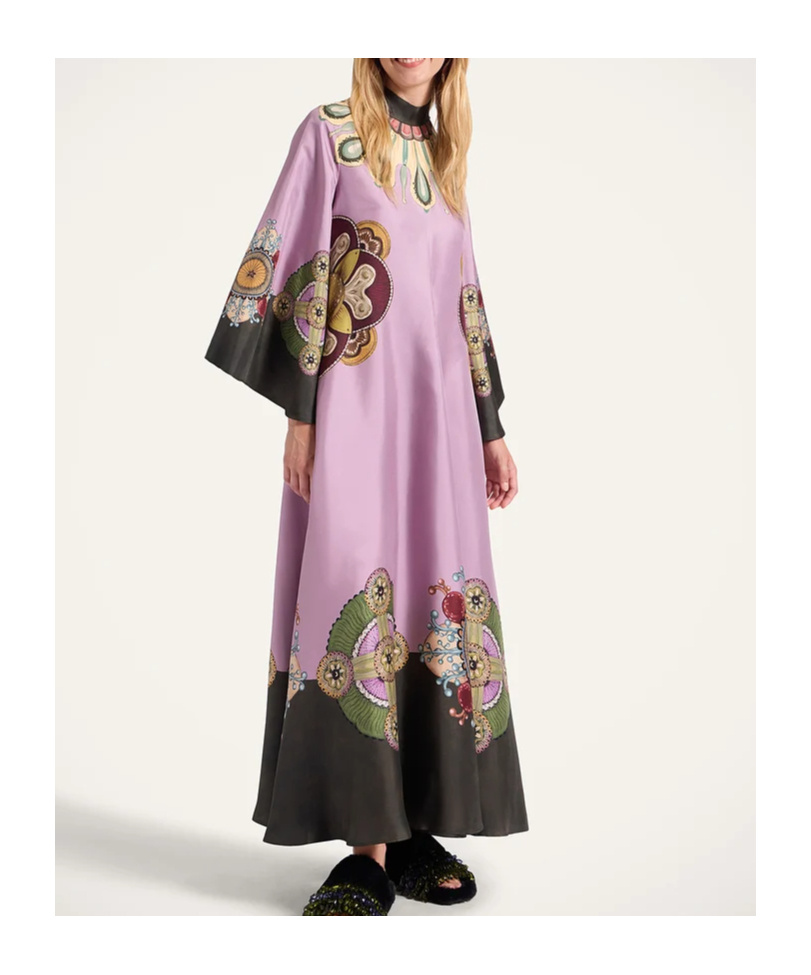 La Doublej Bell-sleeve Maxi Dress In Pink