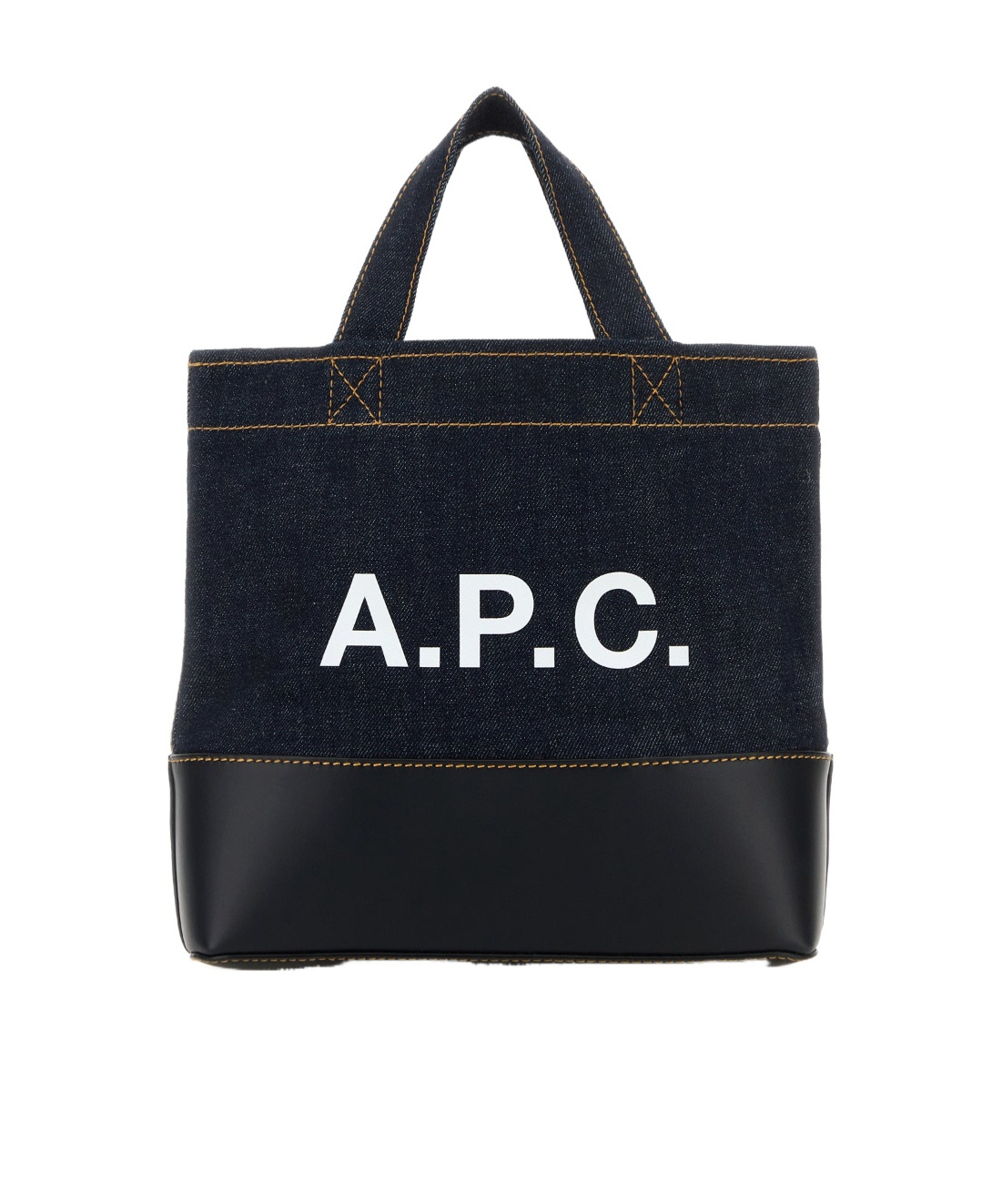 Apc A.p.c. Denim Mini Axel Shopping Bag In Black