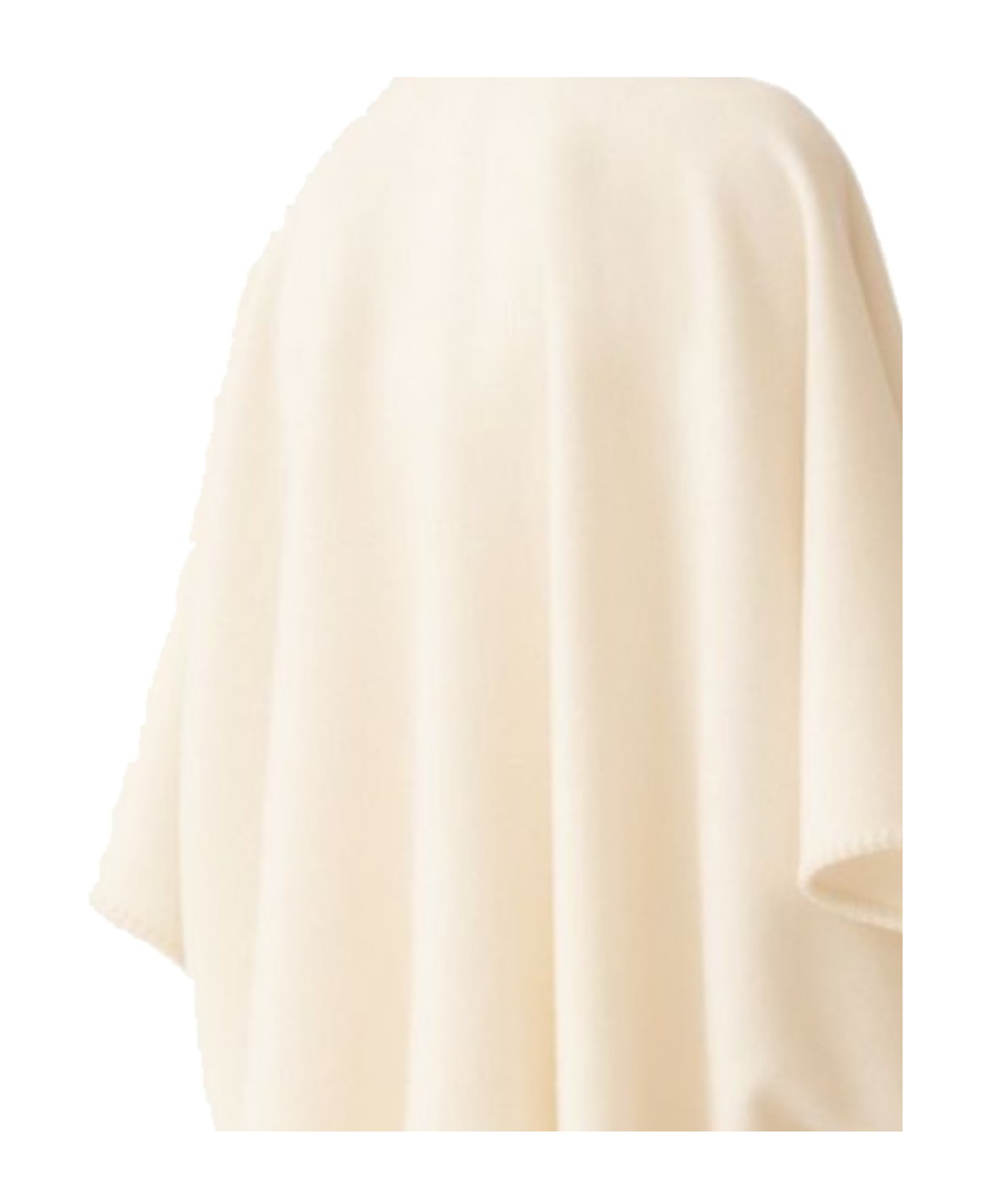 Fabiana Filippi Asymmetrical Design Wool Cape In Neutral
