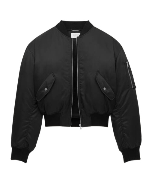 Saint Laurent Bomber Jacket In Water-repellent Nylon Serge In Black