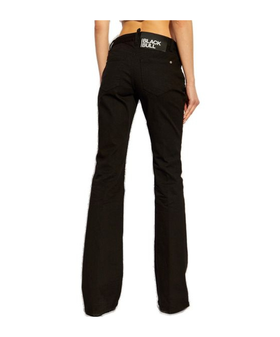 Dsquared2 Logo Patch Jeans In Black