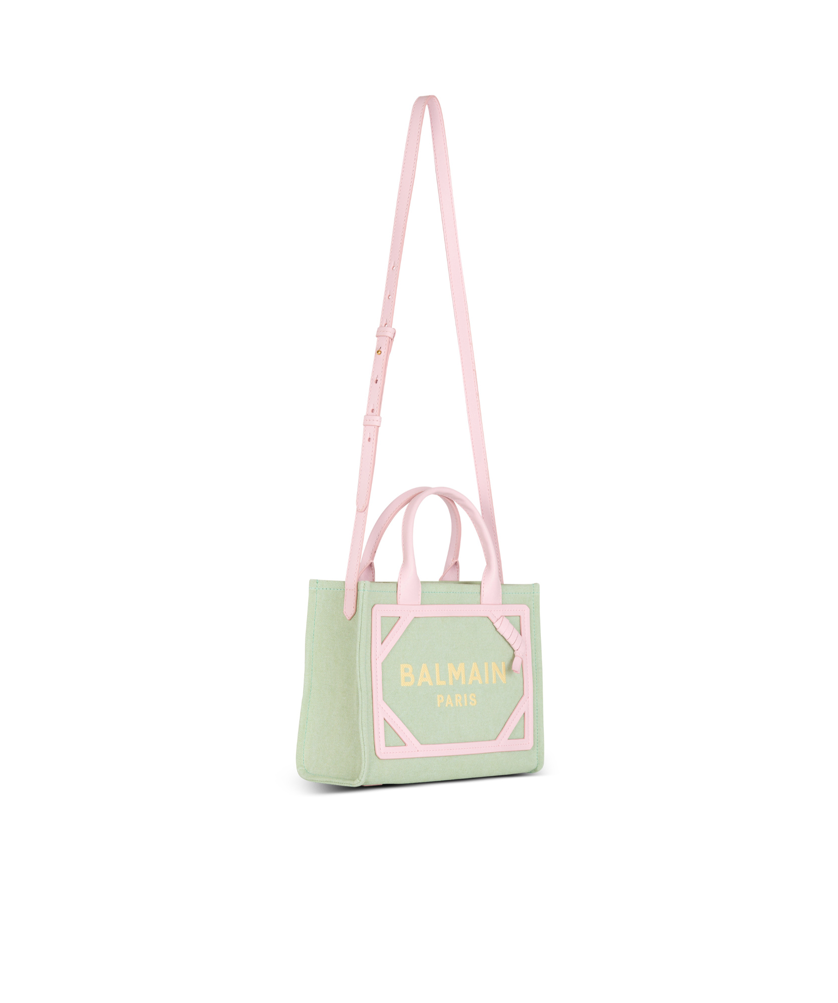 Balmain Small B-army Canvas Tote Bag In Green