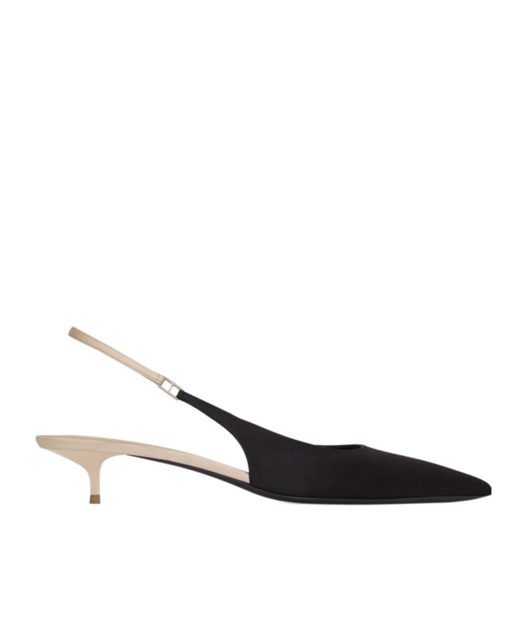 Saint Laurent Cherish Open Back Pumps In Crêpe Satin In Black