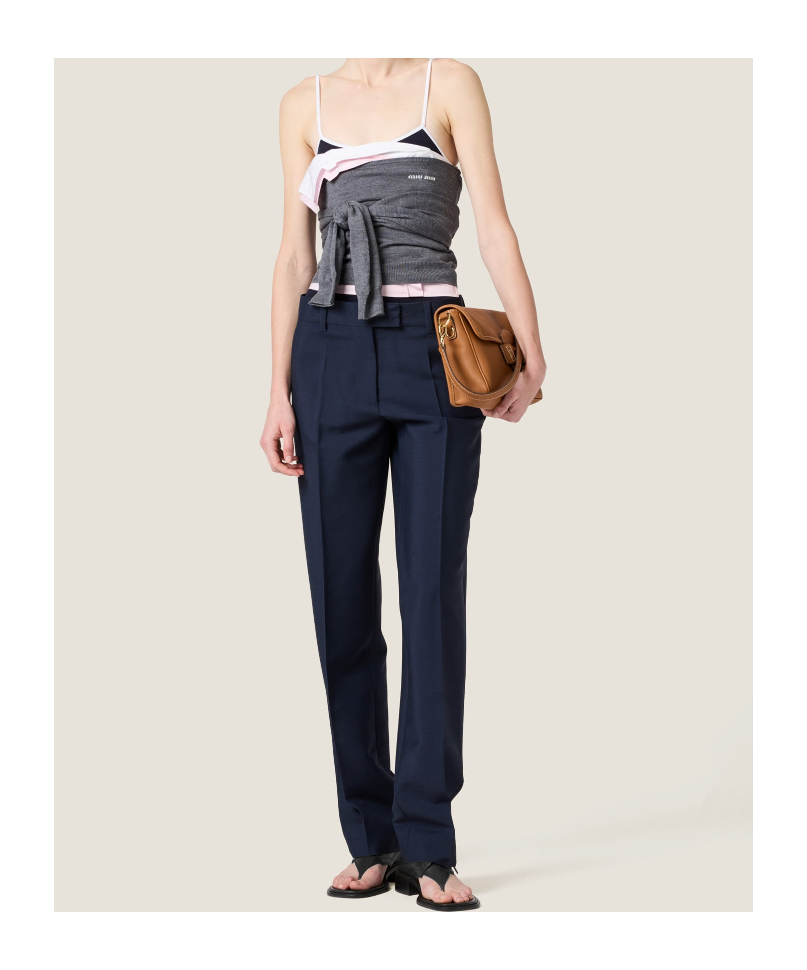 Miu Miu Straight-leg Tailored Trousers In Black