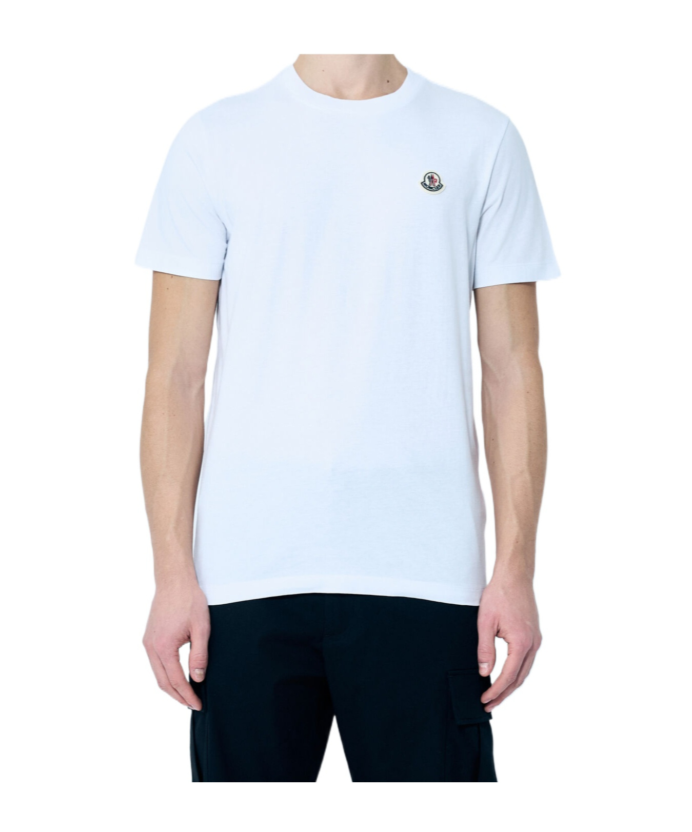 Moncler Men Cotton Pack Of Three Logo Patch T-shirts In White