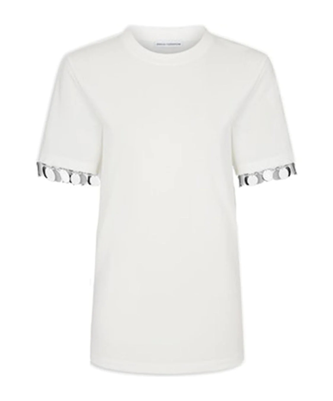 RABANNE PAILLETTE-EMBELLISHED CREPE T-SHIRT