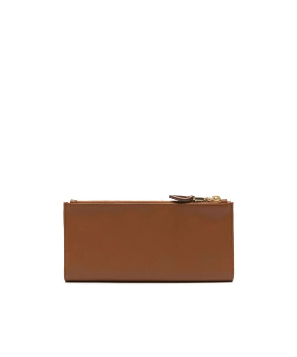 Shop Miu Miu Logo-embossed Wallet In Brown